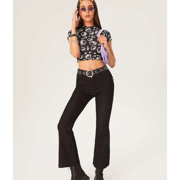 Y2K 90s Yin Yang Flames Black Mesh T Shirt Short Sleeve Super Cool XS-XL Avail - Picture 3 of 8